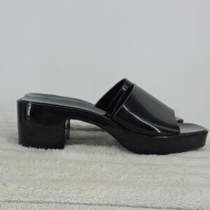 Mix No. 6 Glossy Black Mules size 8